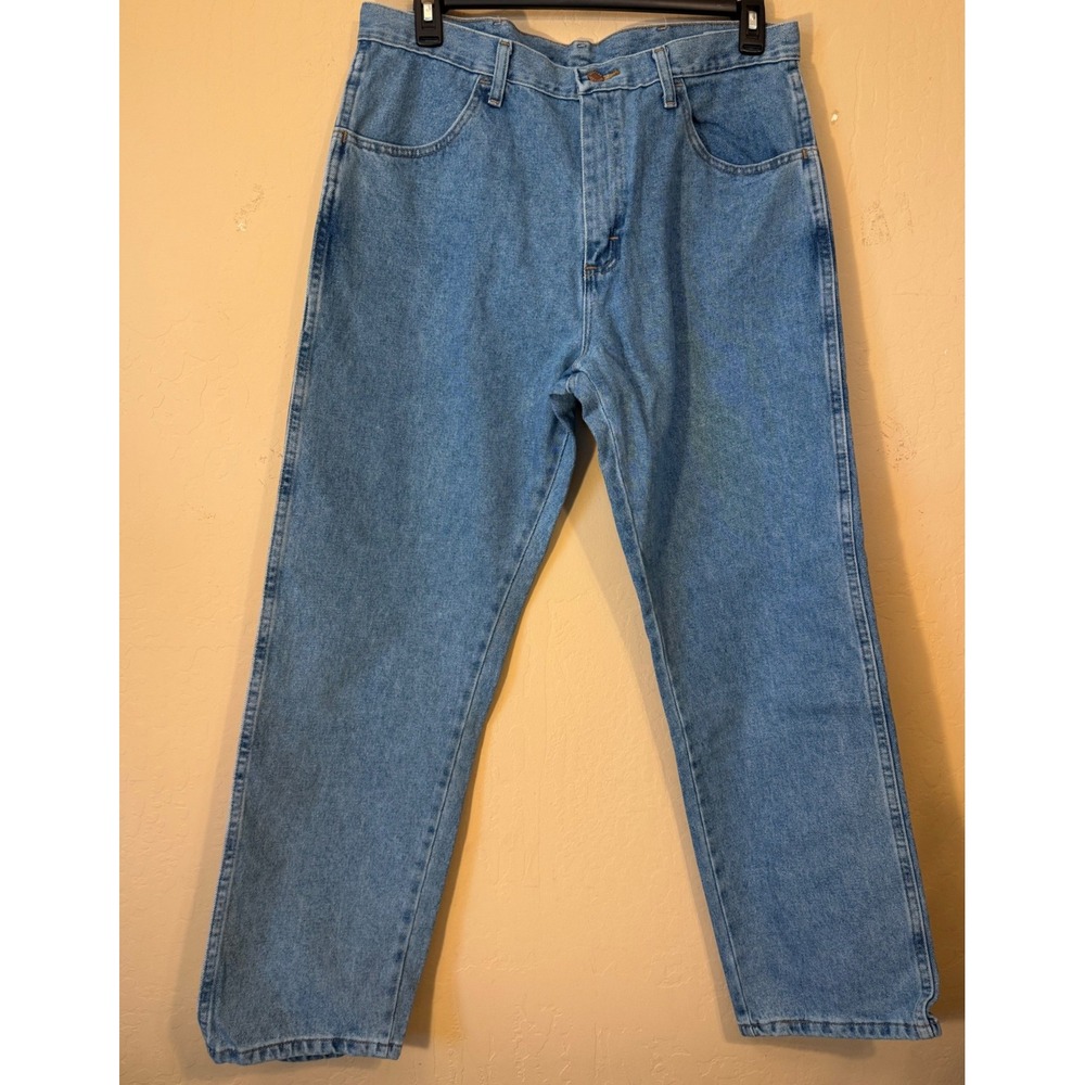 Rustler Wrangler Jeans Men 36x30 Blue Relaxed Straight Denim Casual NEW